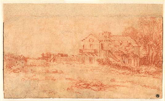 Watteau Drawing Farm in the Porcherons