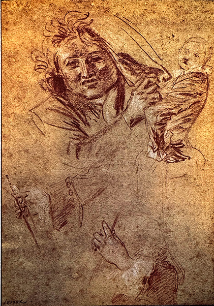 Watteau Drawing Four Studies of a Woman