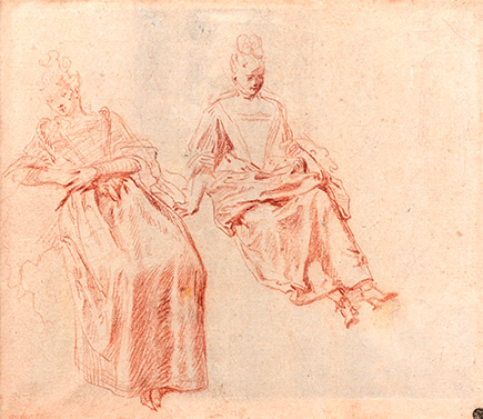Watteau Drawing Four Studies of a Woman